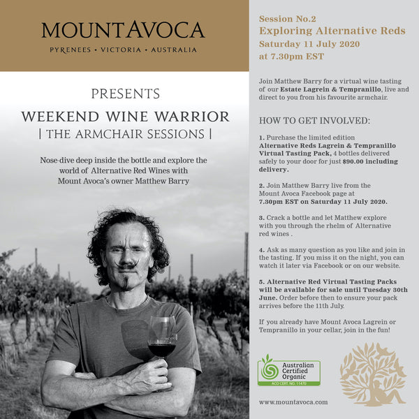 Virtual Wine Tasting - The Armchair Sessions #2 Saturday 11 July